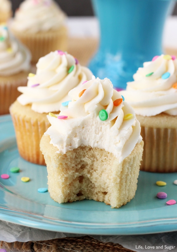 Perfect Moist and Fluffy Vanilla Cupcakes - Life Love and Sugar