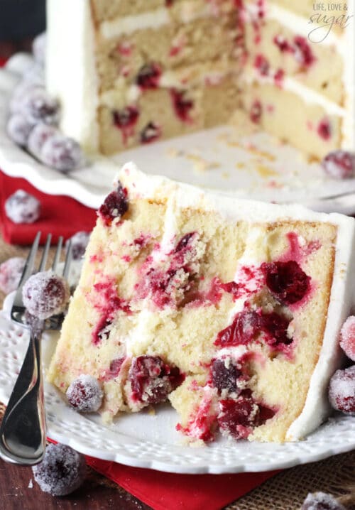 Sparkling Cranberry White Chocolate Cake Recipe For Christmas