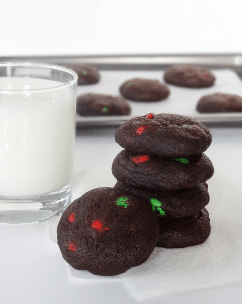 Peanut Butter & Dark Chocolate M&M Cookies - Little Bits of