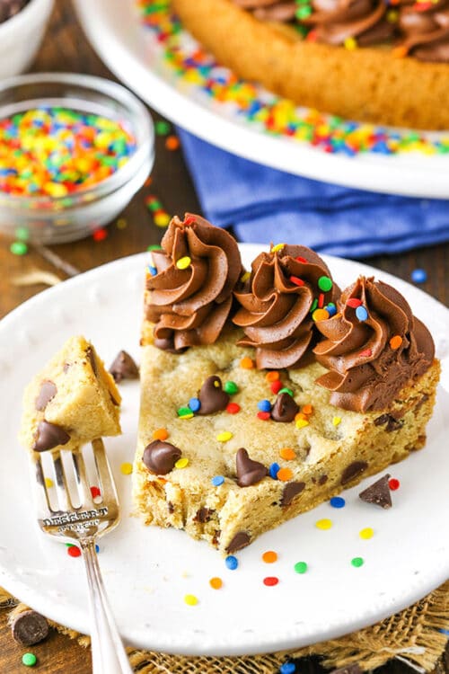 Chocolate Chip Cookie Cake with Chocolate Frosting & Sprinkles