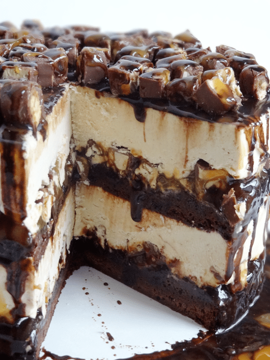 Snickers Ice Cream Cake - from Somewhat Simple