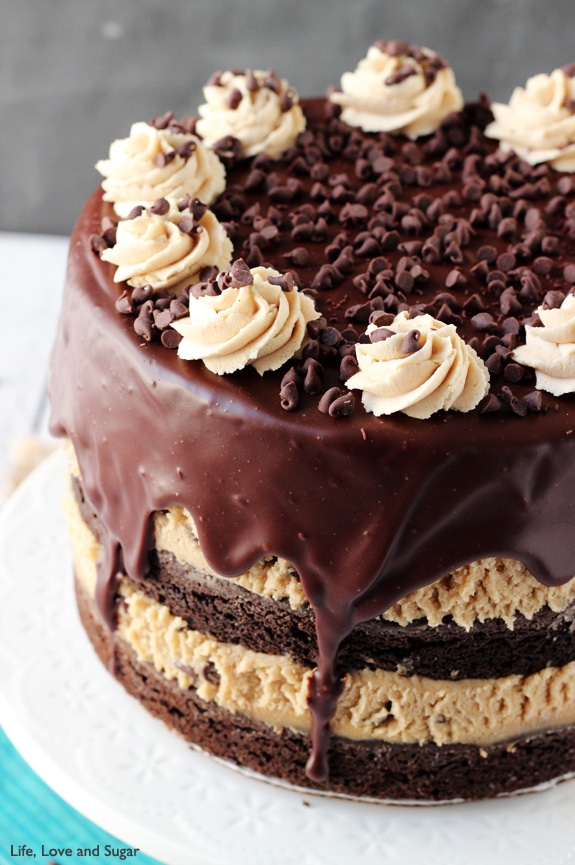 Triple-choc brownie cake