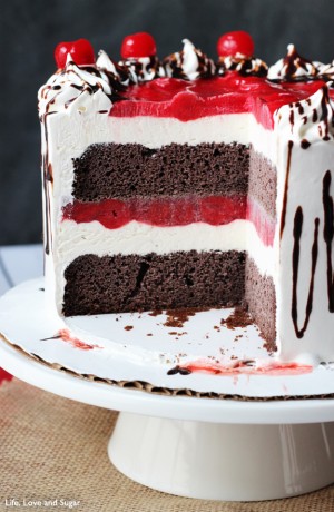 Black Forest Ice Cream Cake - Life Love and Sugar