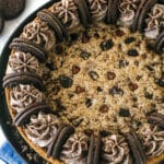 Overhead view of an Oreo cookie cake