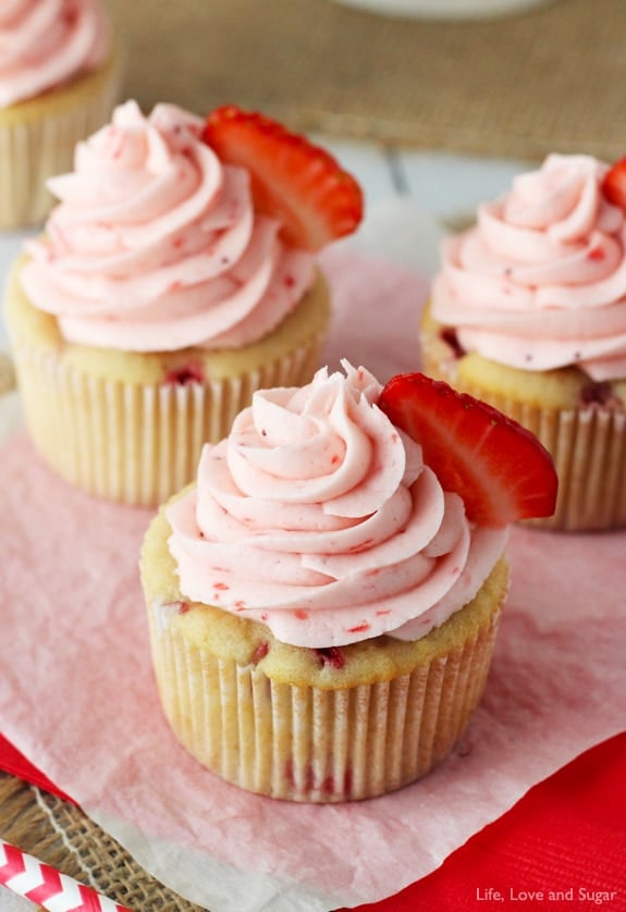 Fresh Strawberry Cupcakes - Life Love And Sugar