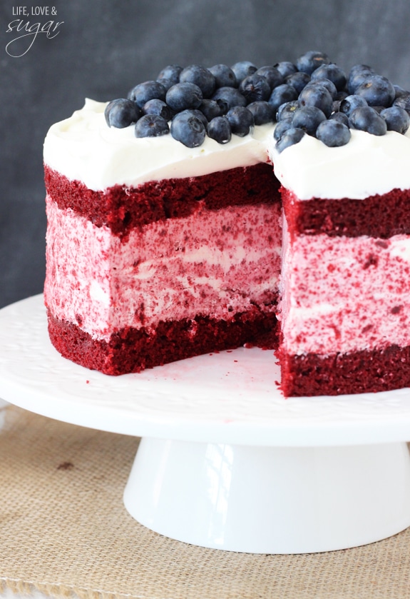 Pink Velvet Ice Cream with Cream Cheese Frosting Swirl - Cooking