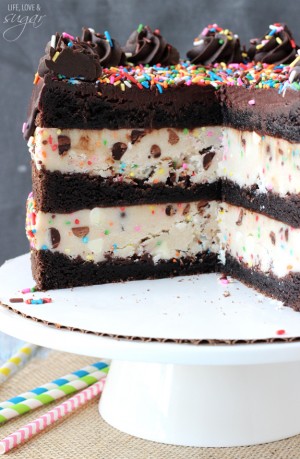 Cookie Dough Brownie Layer Cake With Funfetti 