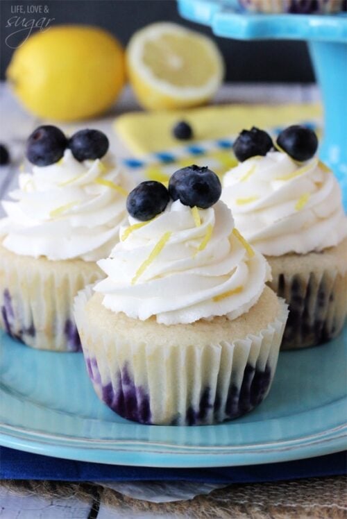 Lemon Blueberry Cupcakes with Lemon Buttercream Frosting