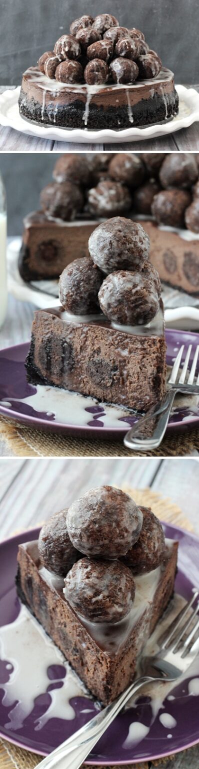 Chocolate Donut Hole Cheesecake | Decadent Chocolate Cake Recipe