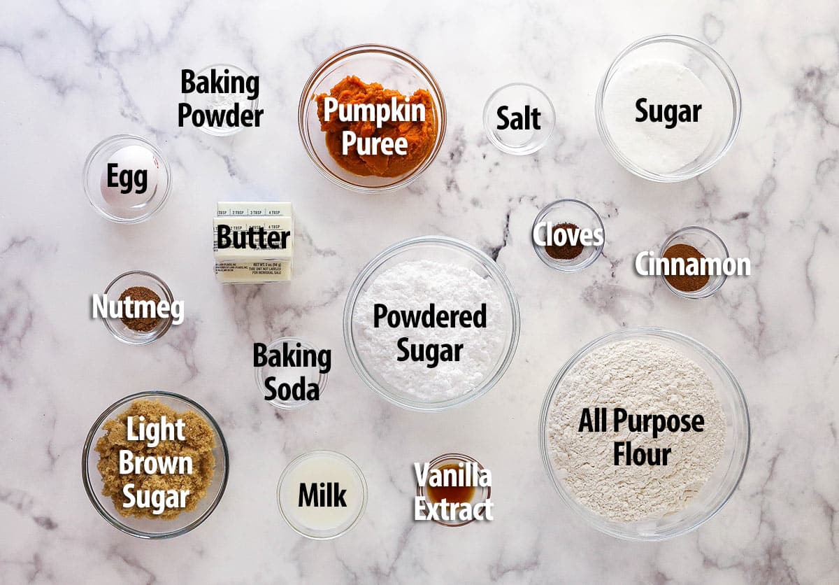 Ingredients needed to make pumpkin cookies