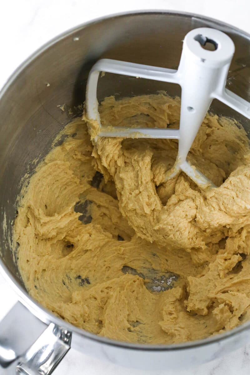 cookie dough after adding egg and vanilla