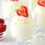 Champagne mousse in glass cups