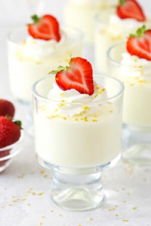 Champagne mousse in glass cups