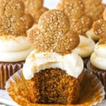 Gingerbread cupcakes with a bite missing