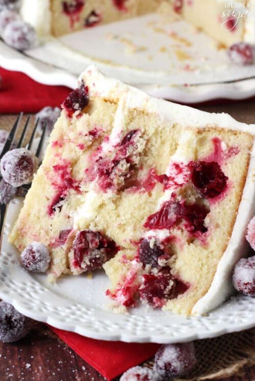 Sparkling Cranberry White Chocolate Cake Recipe for Christmas