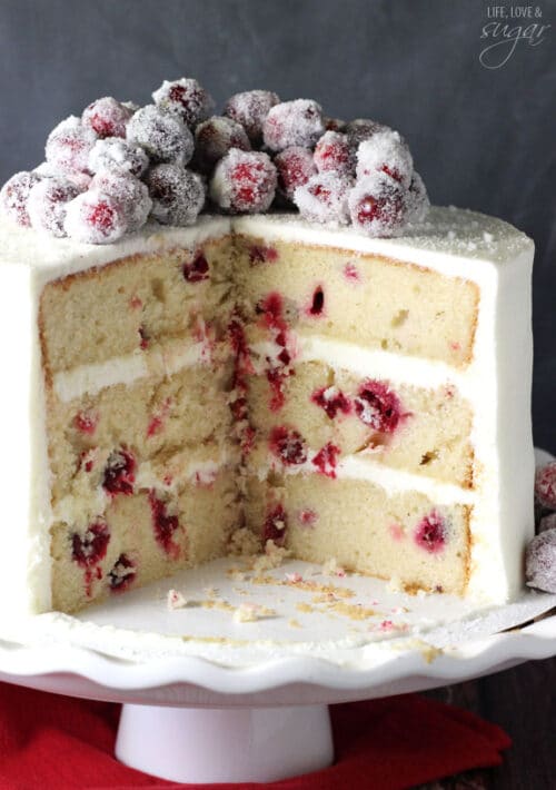 Sparkling Cranberry White Chocolate Cake Recipe For Christmas