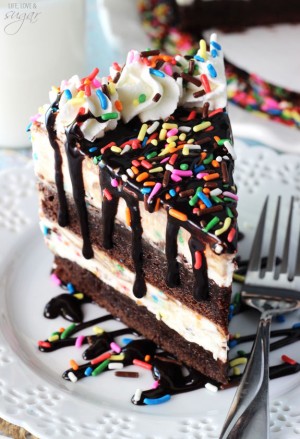 Cake Batter Fudge Brownie Ice Cream Cake | Life, Love & Sugar