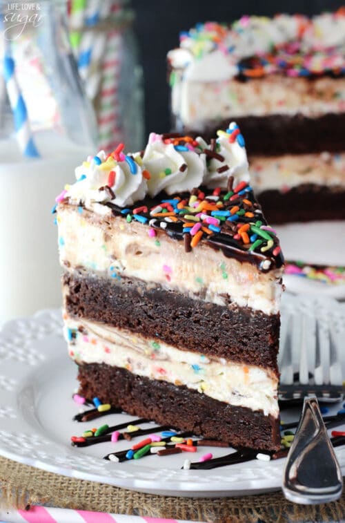 Cake Batter Fudge Brownie Ice Cream Cake | Life, Love & Sugar