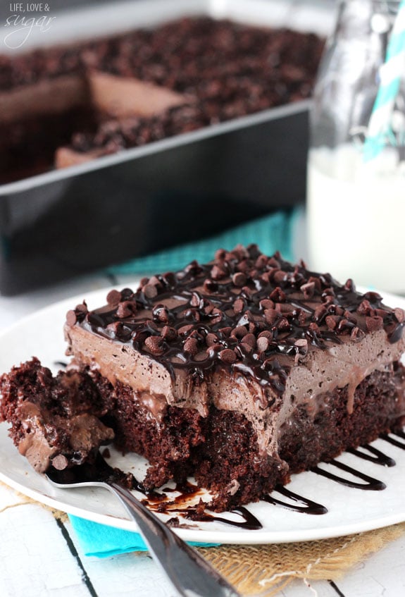 Chocolate Poke Cake - Life Love and Sugar