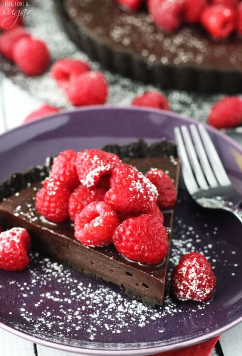 Raspberry Nutella Tart Recipe | No Bake Chocolate Raspberry Tart Recipe