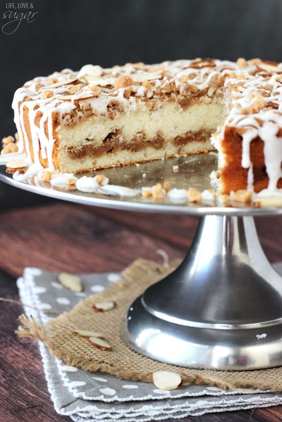 Toffee Almond Streusel Coffee Cake - Life Love and Sugar