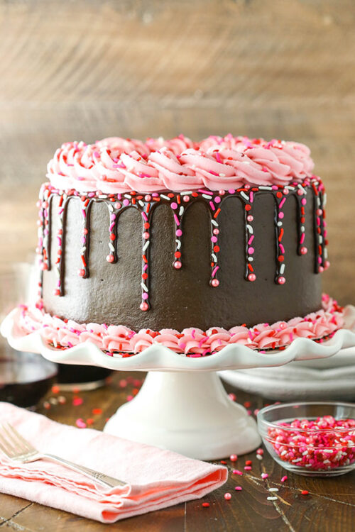 Red Wine Chocolate Cake Recipe with Raspberry Buttercream