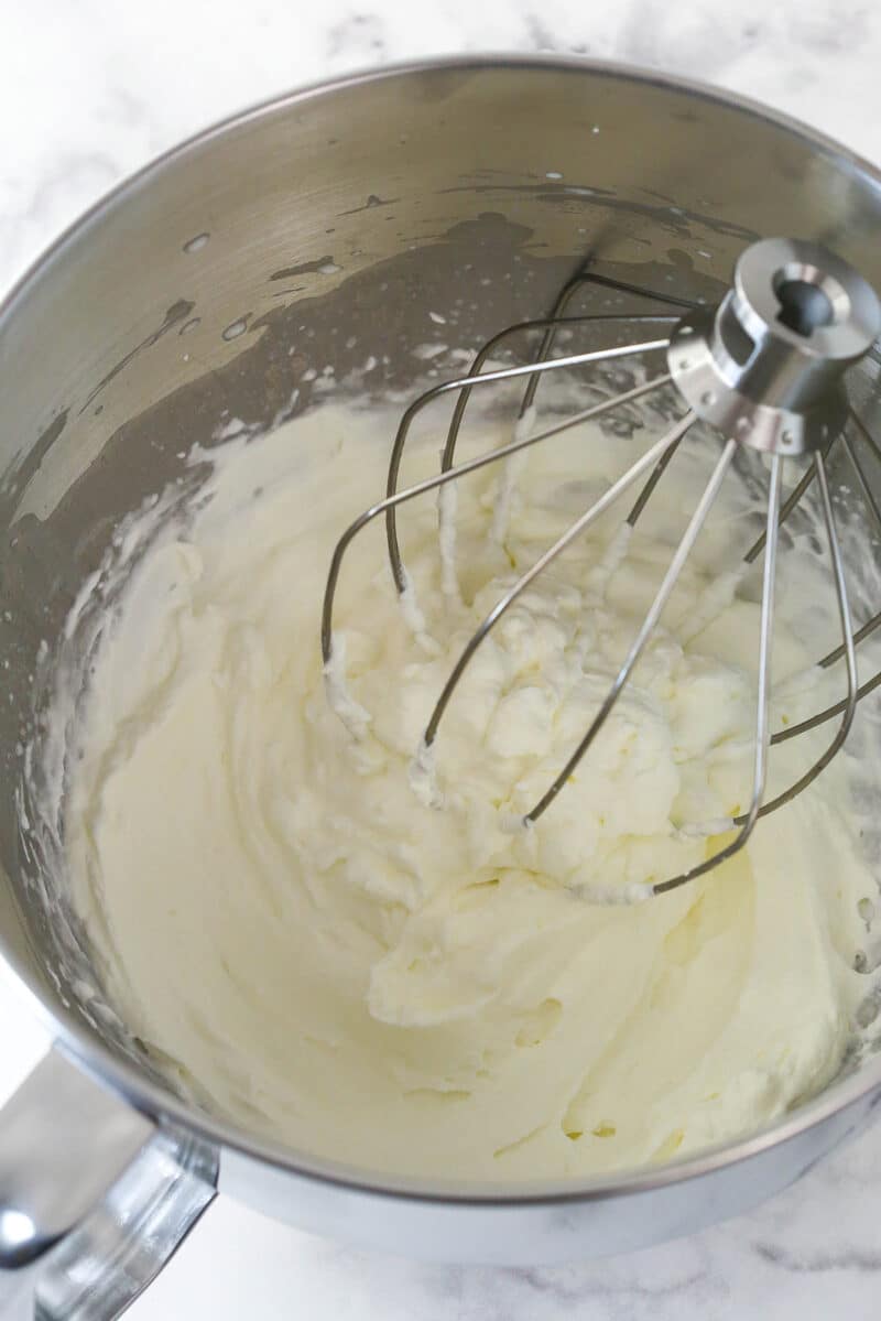 Making whipped cream in a mixer