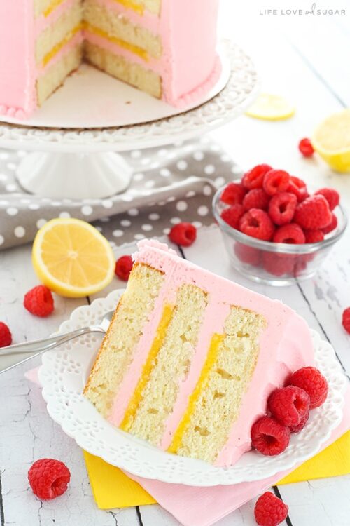 Lemon Raspberry Layer Cake - Life Love and Sugar