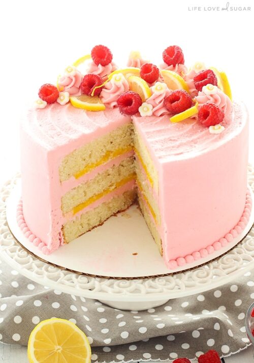 Lemon Raspberry Layer Cake - Life Love and Sugar