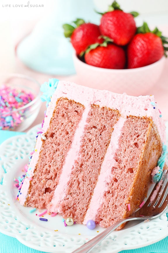 Strawberry Layer Cake - Life Love and Sugar