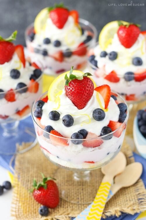 Lemon Berry Yogurt Trifles Recipe | Healthy Dessert Recipe