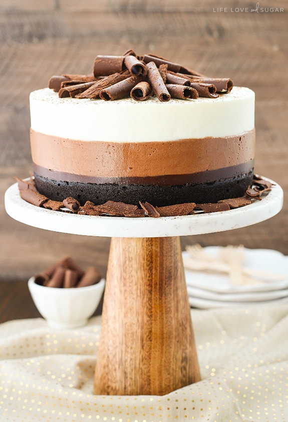 Triple Chocolate Mousse Cake - Life Love and Sugar