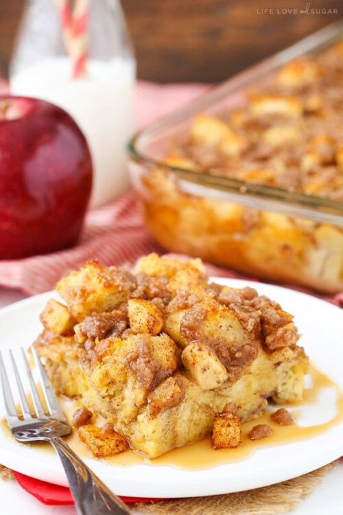 Overnight Cinnamon Apple Baked French Toast Casserole Recipe