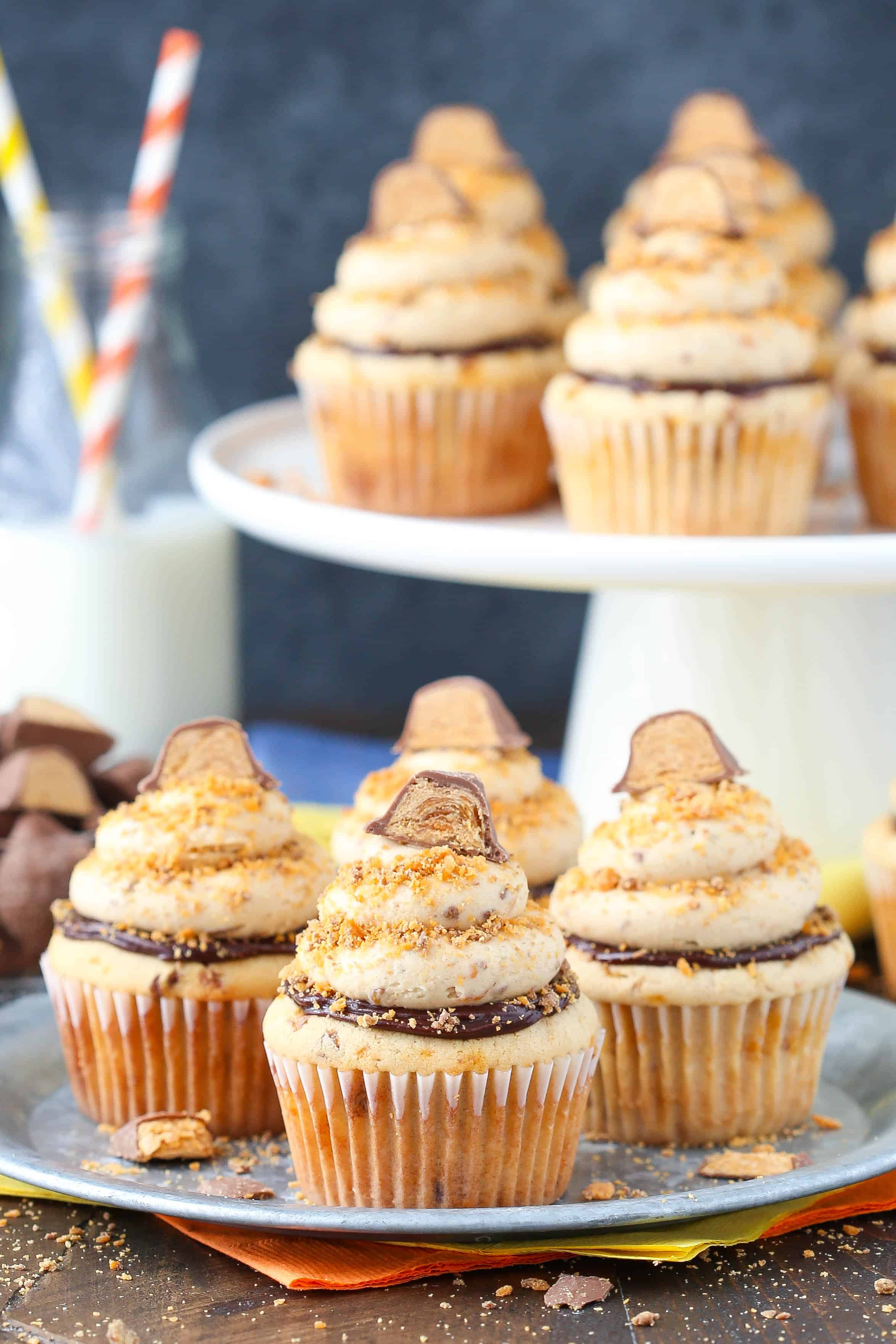 Butterfinger Cupcakes - Life Love and Sugar