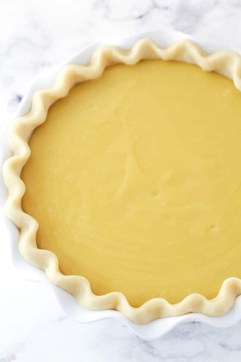 Honey custard filling in a pie crust