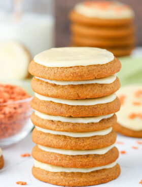 image of stack of Gingerbread Cookies with Eggnog Icing