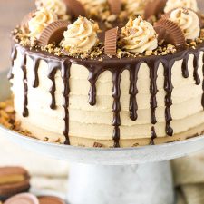 Peanut Butter Chocolate Layer Cake With Reese S Peanut Butter Cups