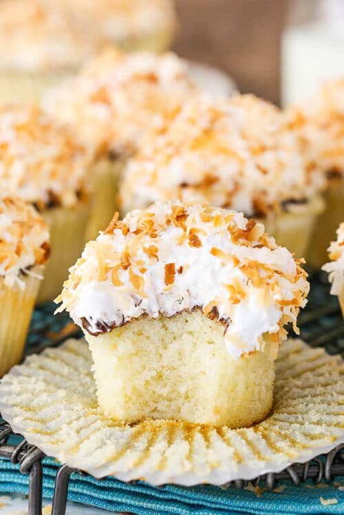 Coconut Macaroon Cupcakes - Life Love and Sugar