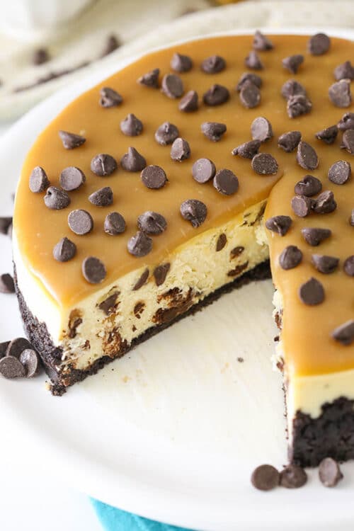 Caramel Chocolate Chip Cheesecake Recipe Carmel Sauce Topping