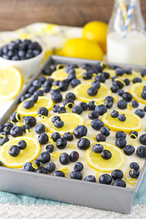 Lemon Blueberry Poke Cake - Life Love and Sugar