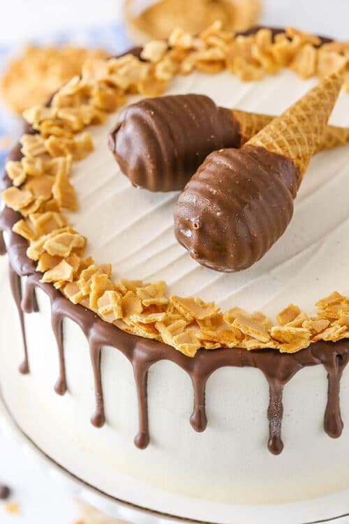 Peanut Butter Chocolate Ice Cream Cone Cake | Ice Cream Cake Recipe