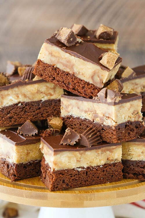 Reeses Peanut Butter Fudge Brownies - Life Love and Sugar