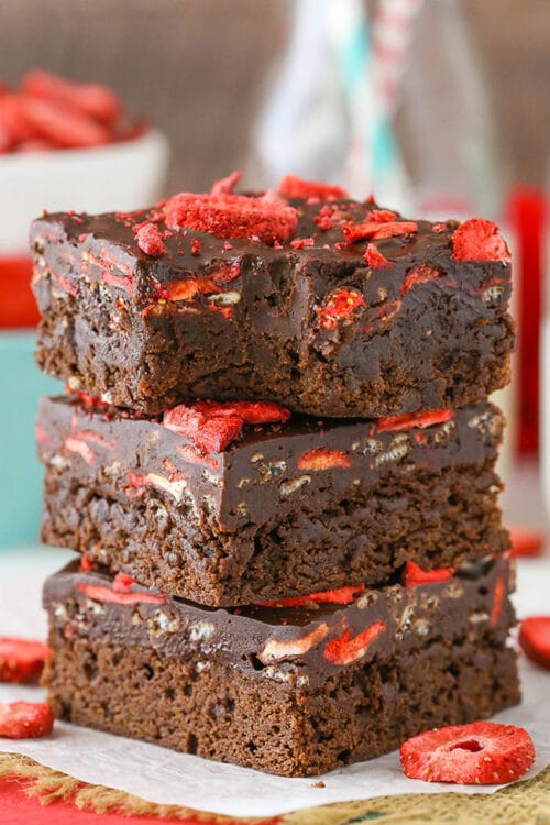 Fudgy Strawberry Brownies Recipe | Life, Love and Sugar