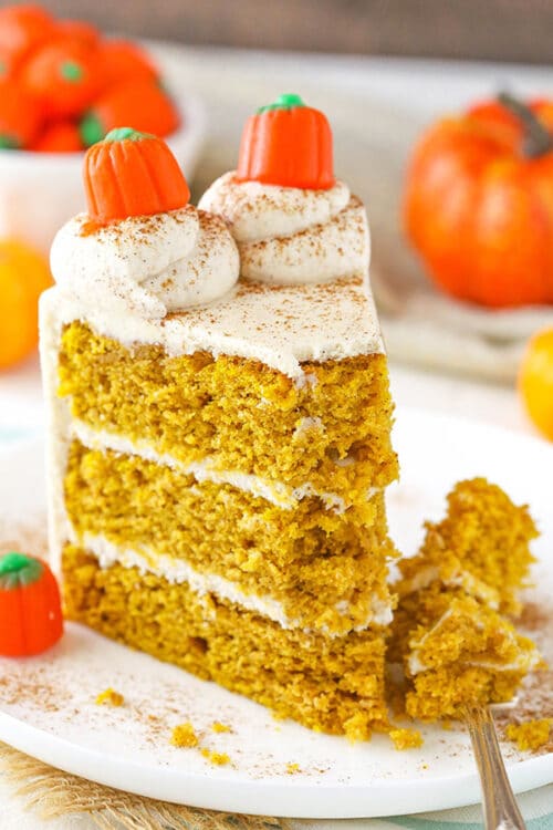 Pumpkin Layer Cake with Whipped Cream Cheese Frosting - Life Love and Sugar
