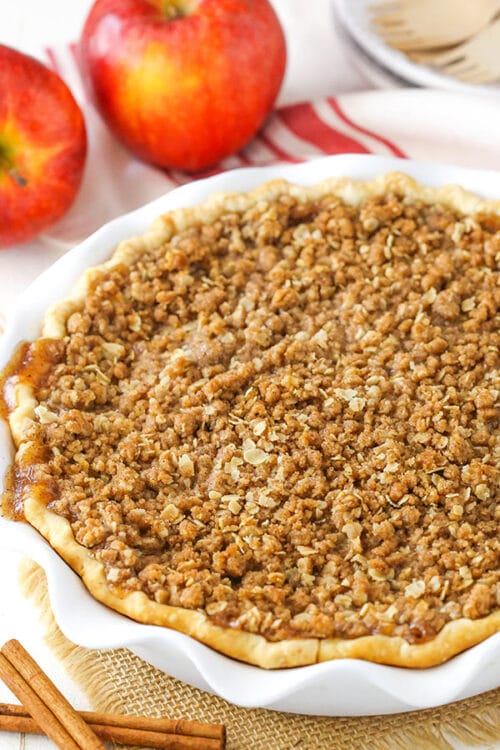 Apple Crumb Cheesecake Pie - Life Love and Sugar