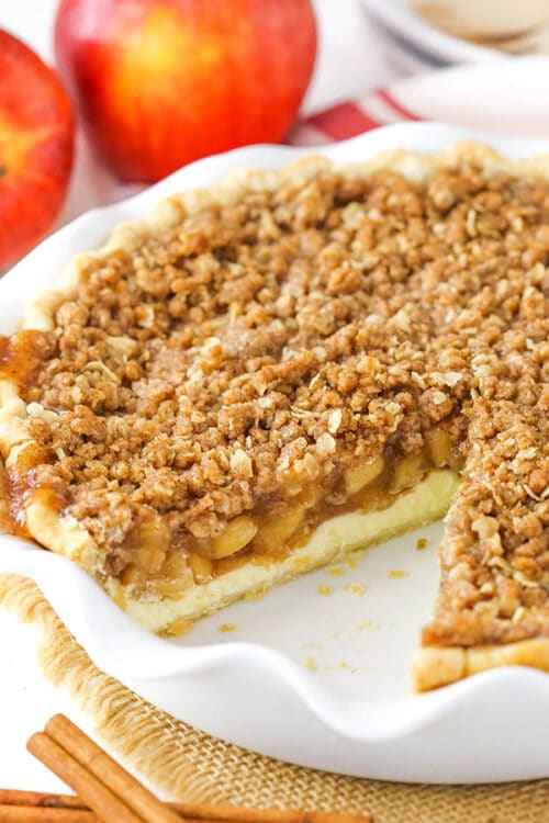 Apple Crumb Cheesecake Pie - Life Love and Sugar