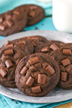 Easy Double Chocolate Chunk Cookies Recipe 