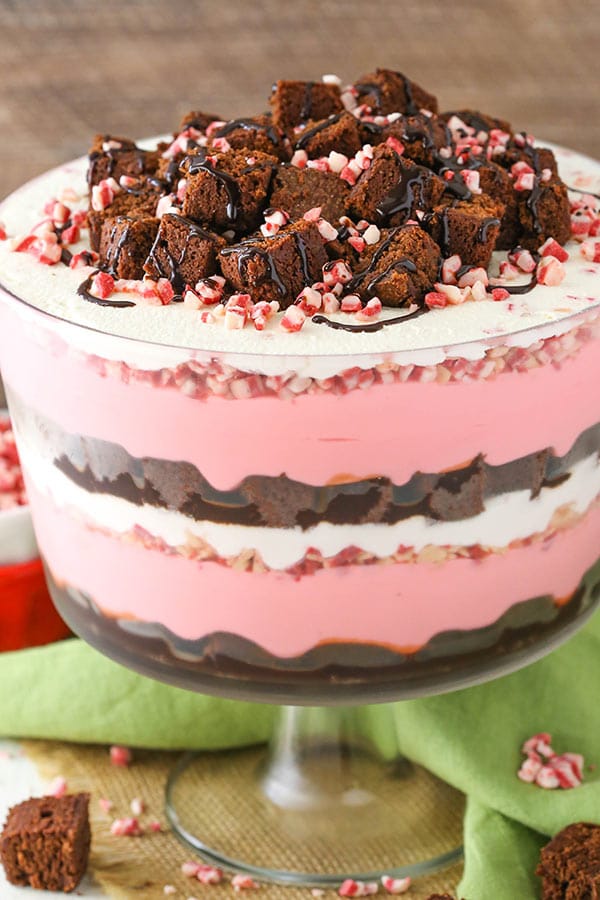 Peppermint Cheesecake Brownie Trifle Recipe | Chocolate Trifle Recipes