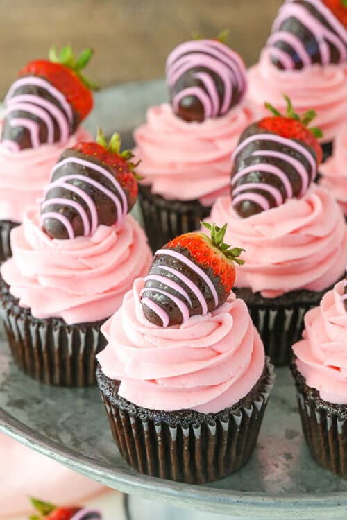 Chocolate Covered Strawberry Cupcakes | Easy Valentines Day Recipe