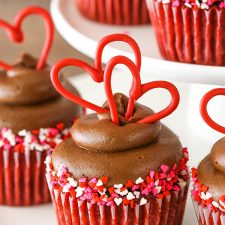 Red Velvet Cupcakes with Chocolate Cream Cheese Frosting